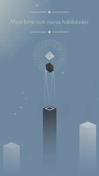 Captura de ecrã do BLUK com o cubo luminoso a atravessar um nível